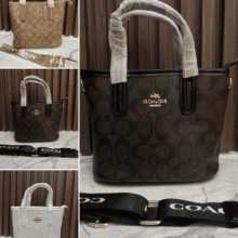 04-7 Minibolso Tote City In Signature Coach