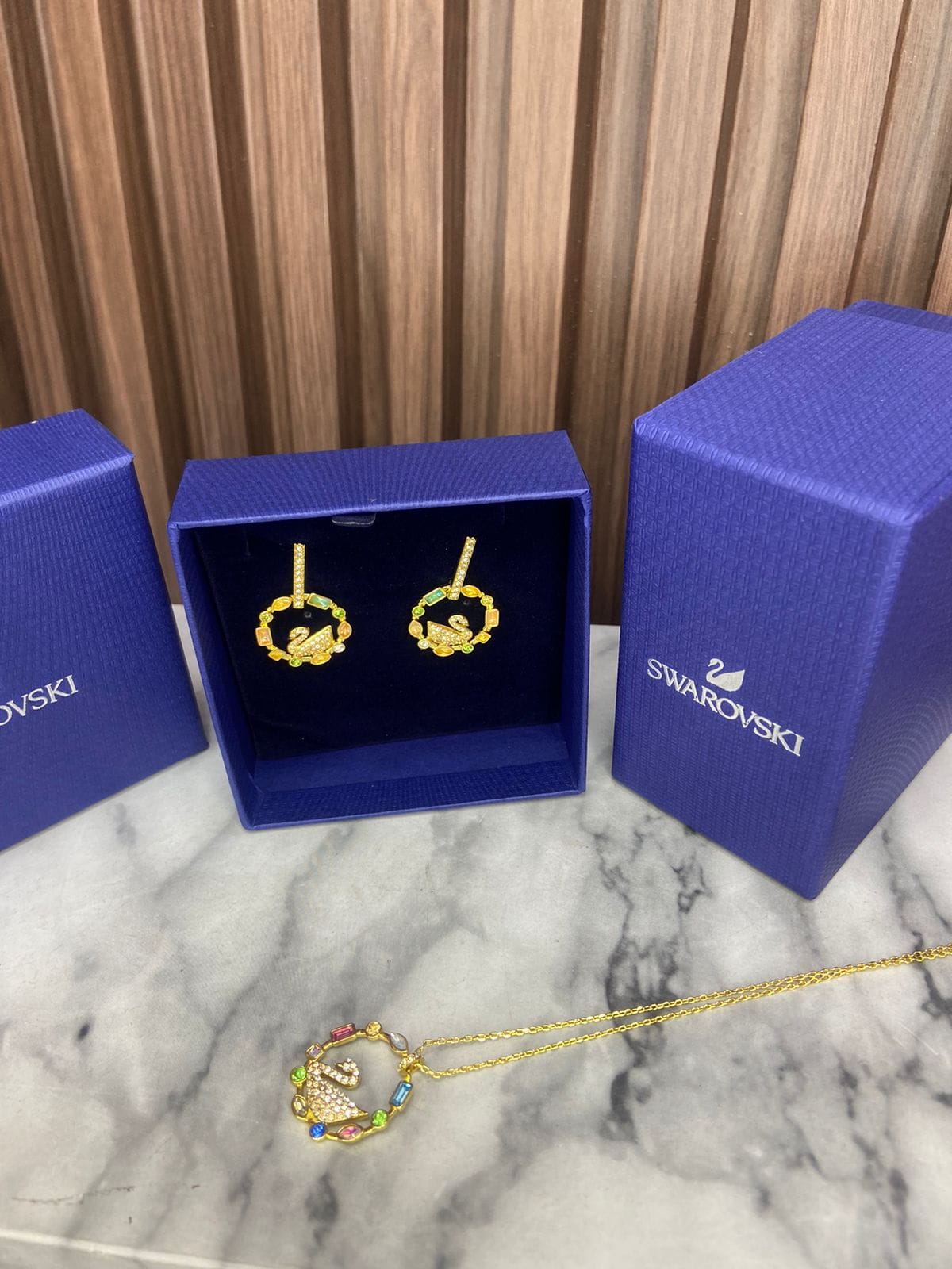 Aretes Rainbow Swan Swarovski