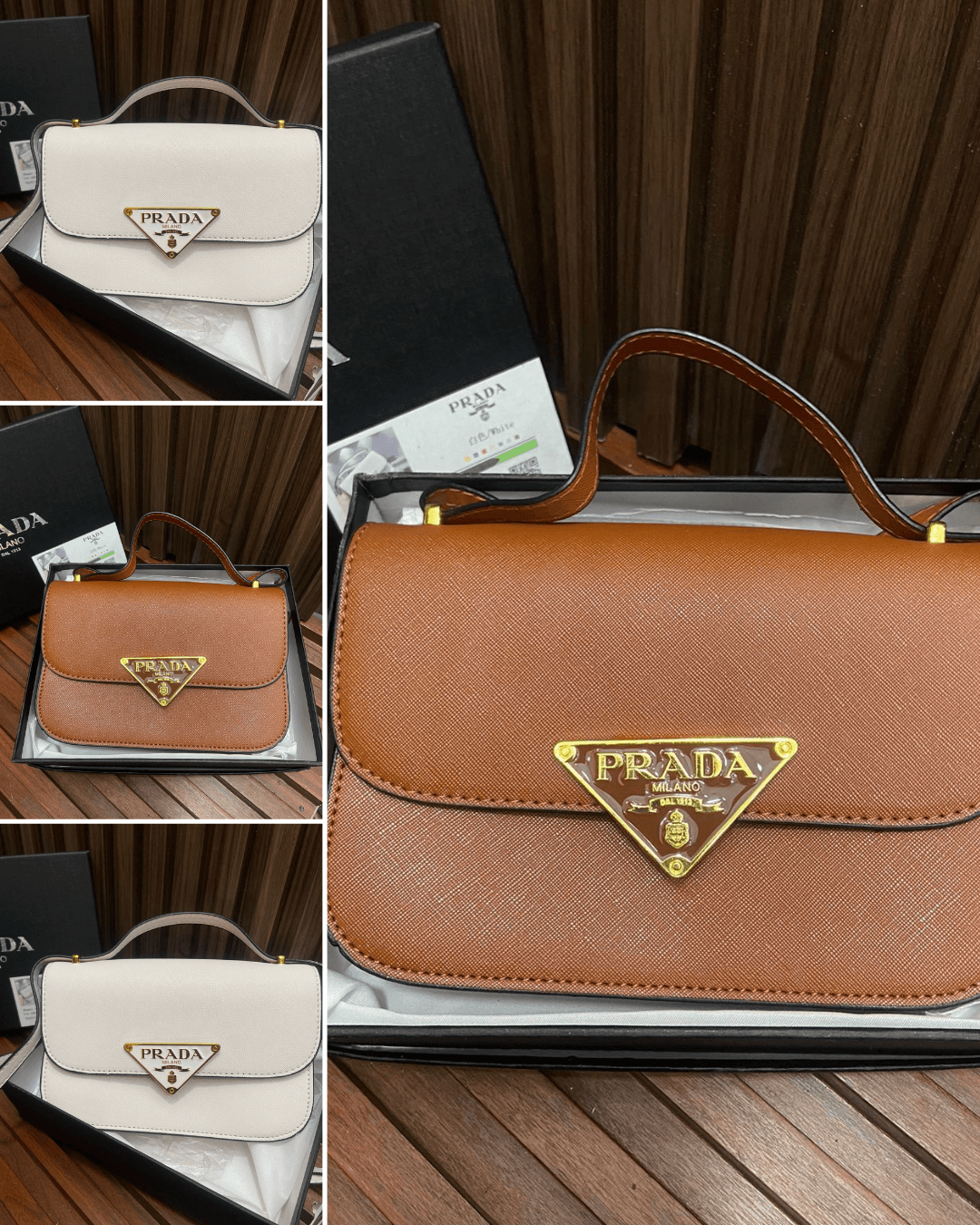 Bolso de Hombro con Solapa de Saffiano Prada