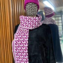 Michael Kors Bufanda+Gorro Morado