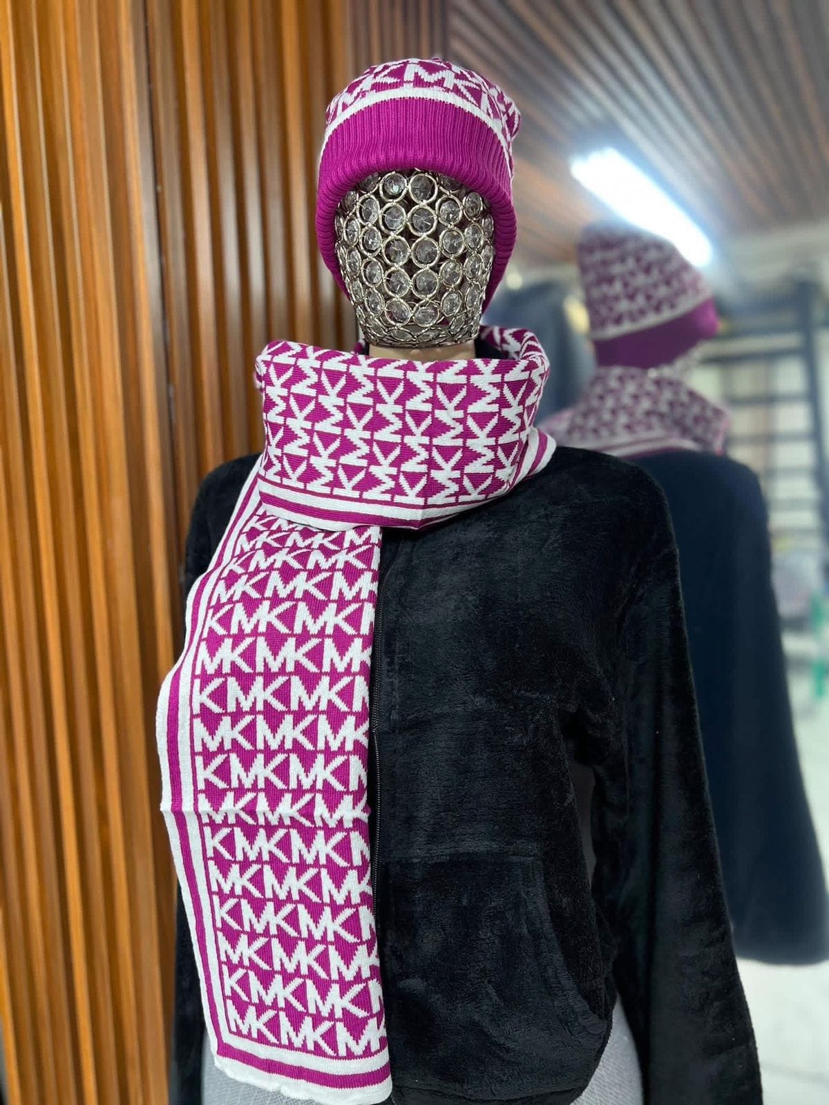 Michael Kors Bufanda+Gorro Morado