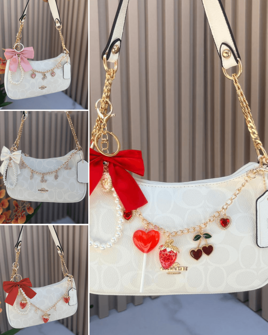 Cadena para bolso con dijes coach