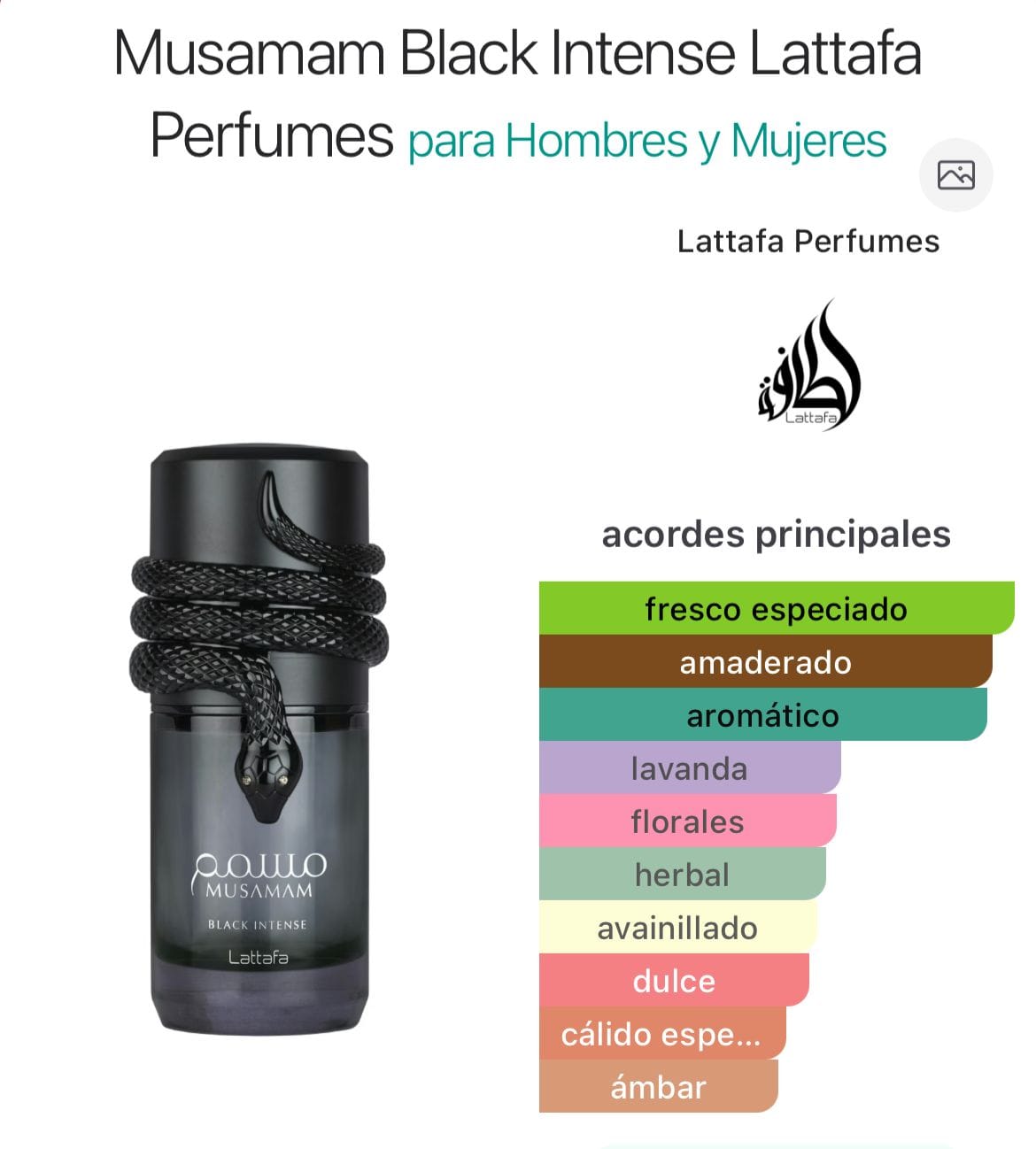 Musamam Black Intense EDP 100ml