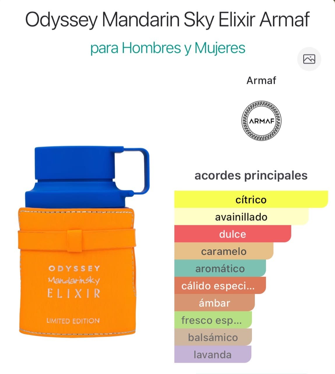 Odyssey Mandarin Sky Elixir EDP 100ml