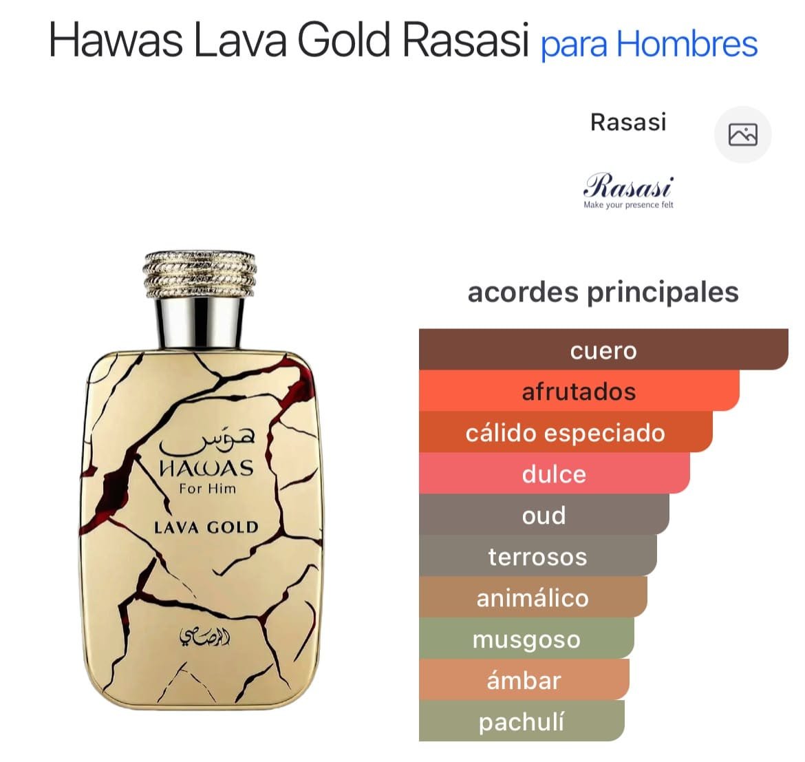 Hawas Lava Gold EDP 100ml