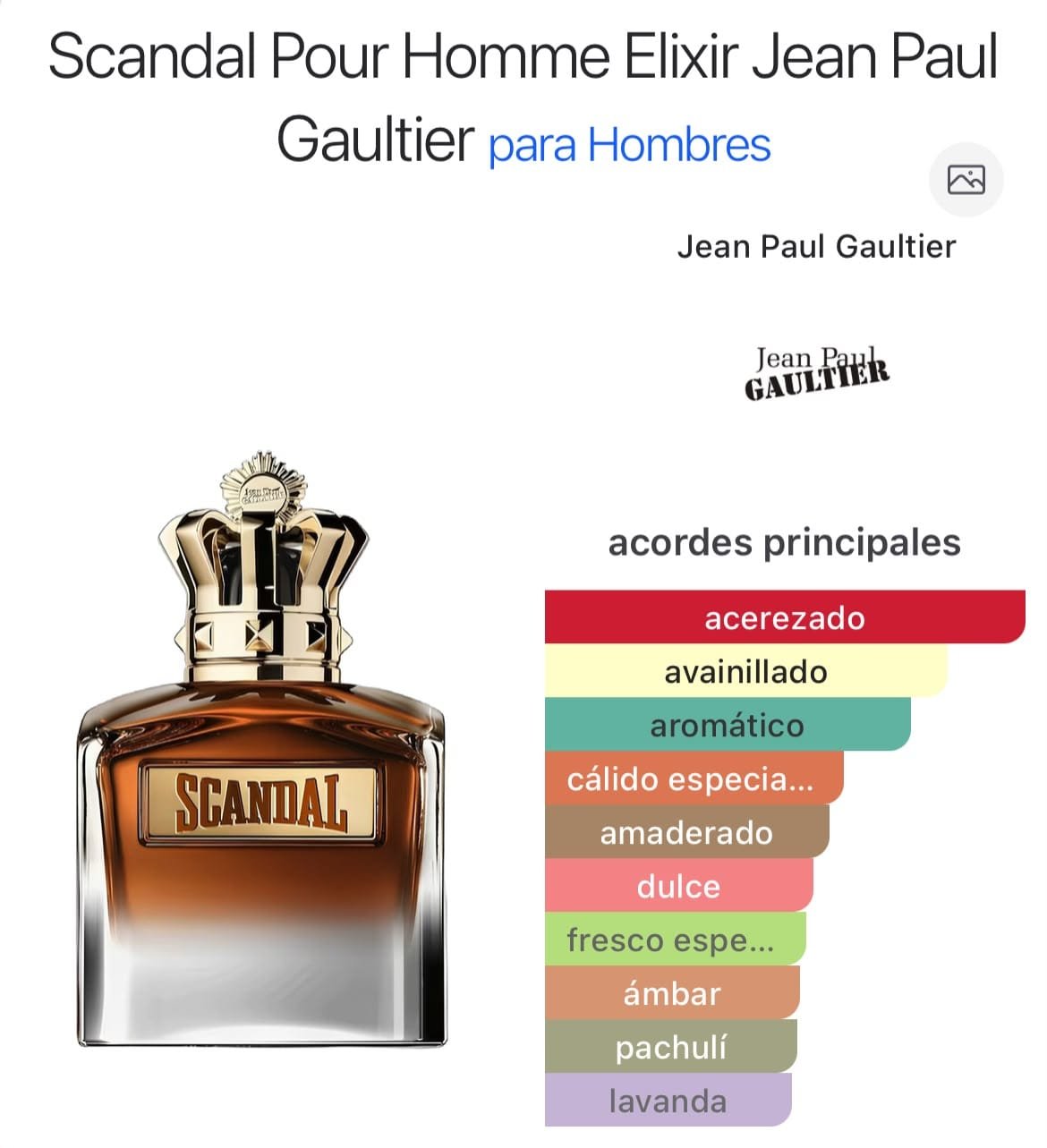 Scandal Pour Homme Elixir Parfum 100ml